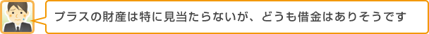 プラスの財産は特に見当たらないが、どうも借金はありそうだ