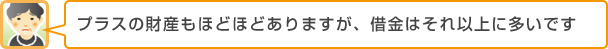 プラスの財産もほどほどあるが、借金はそれ以上に多い